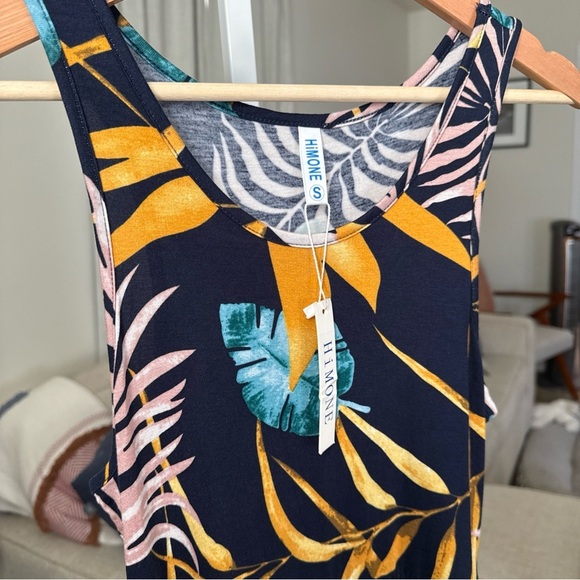 HiMONE Women’s Blue Tropical Tank Dress Size S NWT - Picture 3 of 8
